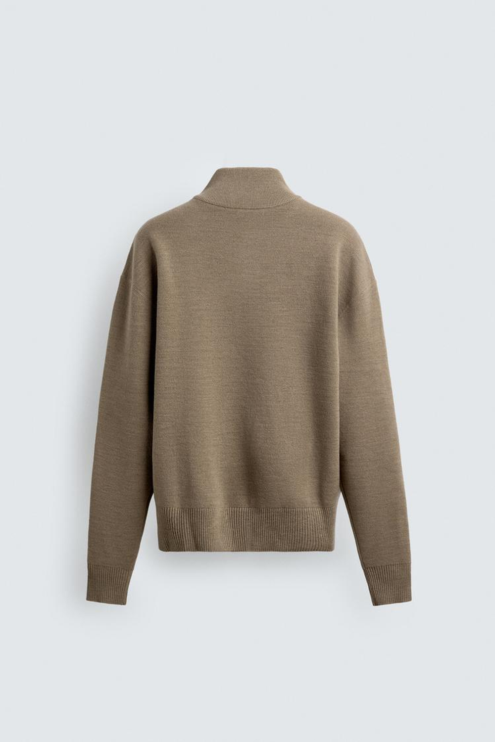 ZARA СВИТЕР С ЗАСТЕЖКОЙ-МОЛНИЕЙ НА ВОРОТНИКЕ, БЕЖЕВЫЙ