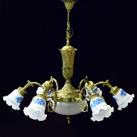 Винтаж: Бронзовая винтажная люстра