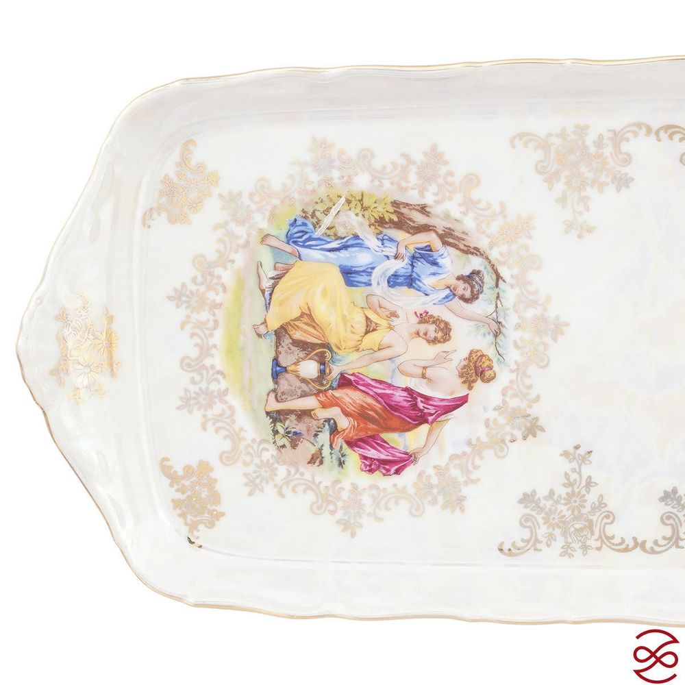 Поднос на ножке Queen's Crown Мадонна Перламутр 37 см