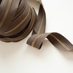 Молния металлическая №5, "Темный хаки", цена за 10 см.