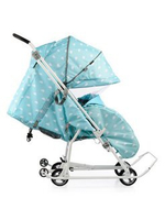Коляска комбинированная (санки - коляска) «Наши детки 3-1К» с облачками голубой (арт. НДТ3-1К/2)