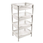 Этажерка прямоугольная 4х секционная молочный