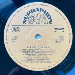 Винтажная виниловая пластинка LP Albert Nicholas And The Traditional Jazz Studio Blues (Чехословакия 1974)
