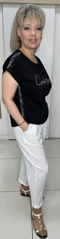 Белые итальянские брюки-момы на резинке