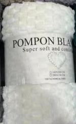 Плед 180*200см «Pompon», цвет жемчуг, микрофлис, 240 гр/м²