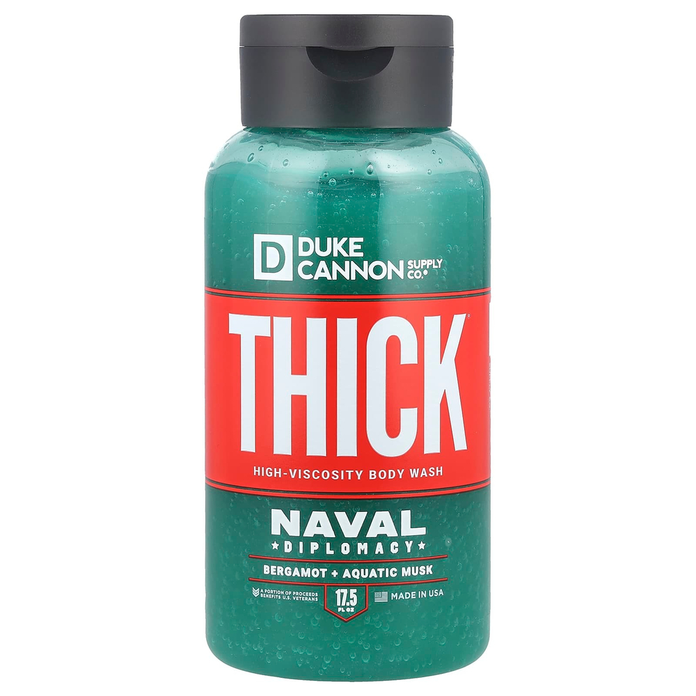 Duke Cannon Supply Co., Высоковязкое гель-гель для душа, Naval Diplomacy, бергамот и водный мускус, 517 мл (17,5 жидк. Унции)