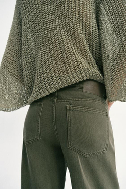 ZARA ДЖИНСЫ Z1975 WIDE LEG С ВЫСОКОЙ ПОСАДКОЙ, ХАКИ