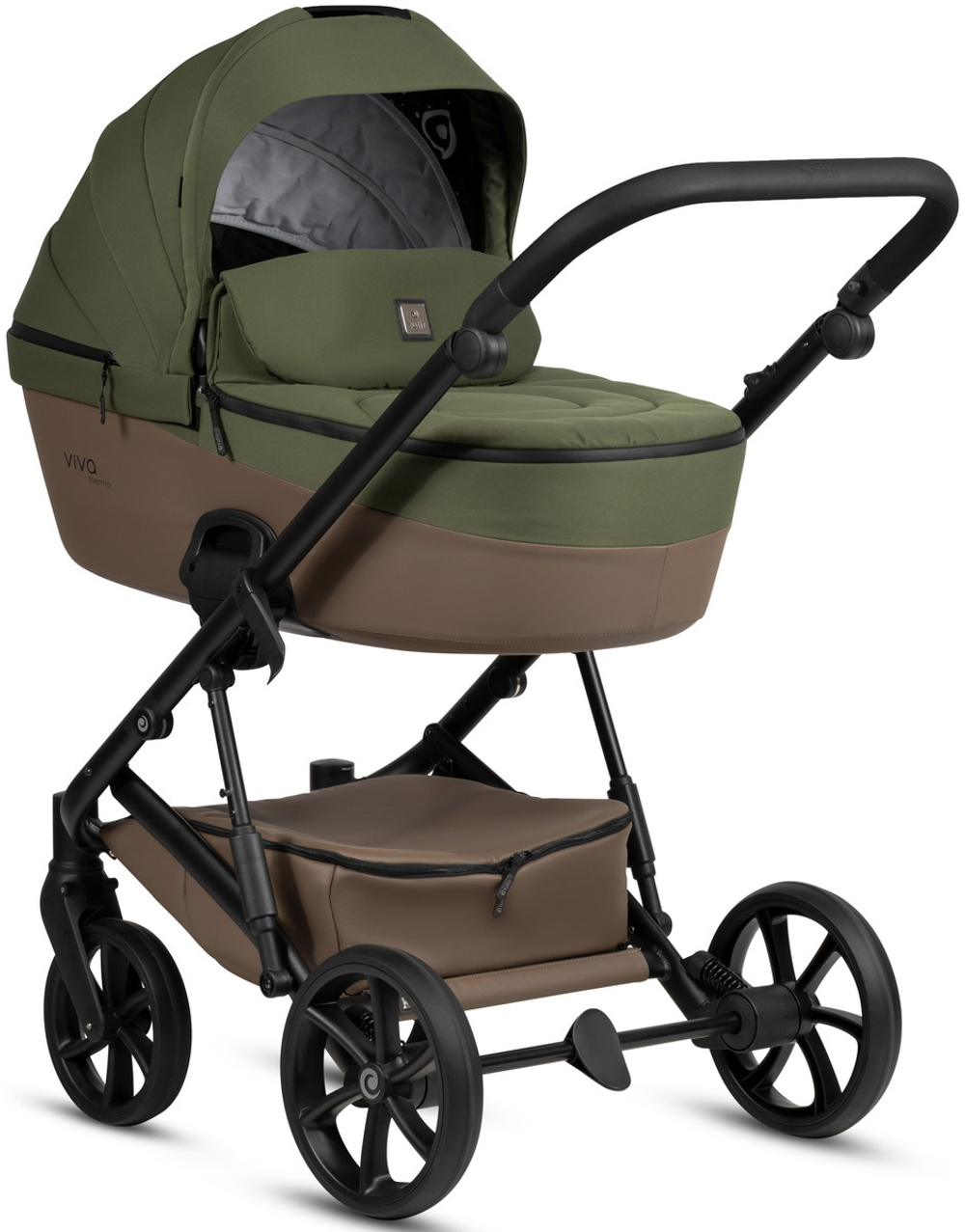 Детская коляска Tutis Viva 6 Plus Essential 4 в 1 с автокреслом Elo Lux EduSky Black и базой 1612050 Pine