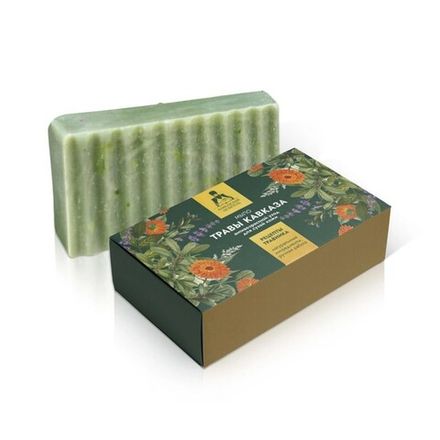 Мыло для сухой кожи "Травы Кавказа", картон, 100 г, "Кавказский целитель"