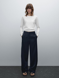 Massimo Dutti Свитер из смесового хлопка, белый