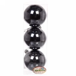 Новогодние шары 6 см (набор 3 шт) «Глянец», графит