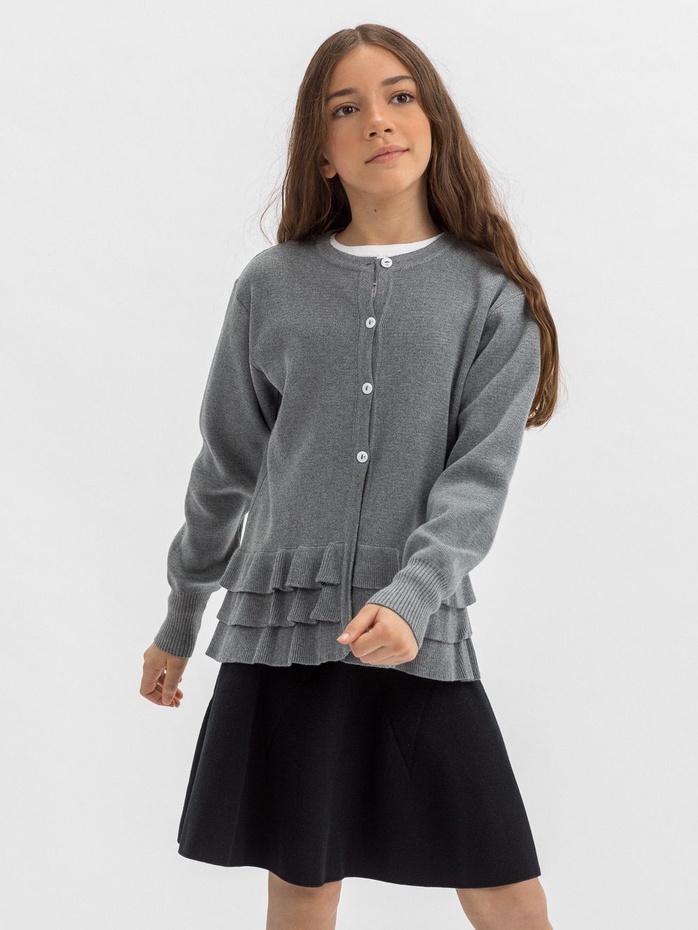 Кардиган серый для девочки арт. АТ509 (серый / 146)