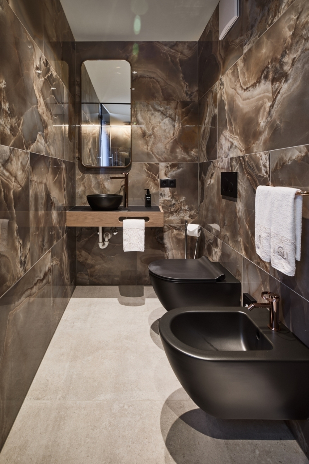 Полотенцедержатель Gessi Anello, настенный, L450 мм, цвет Сopper Brushed PVD