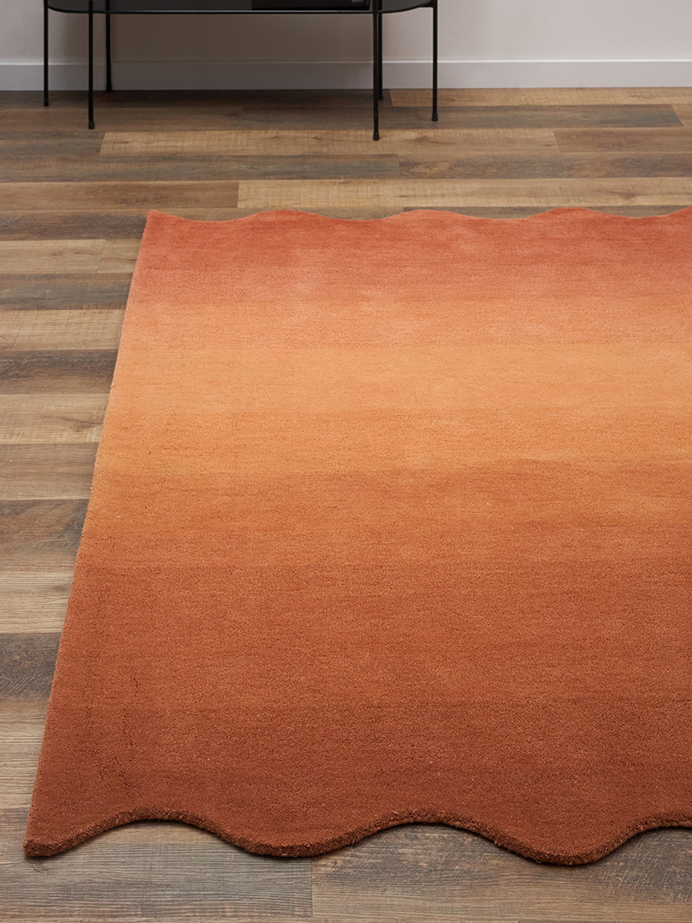 Ковер из шерсти over horizon терракотового цвета из коллекции trendy ruffles, 120х180 см