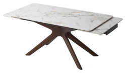 Стол EDER 160 GLOSS COLD JADE SOLID CERAMIC / Орех, ®DISAUR