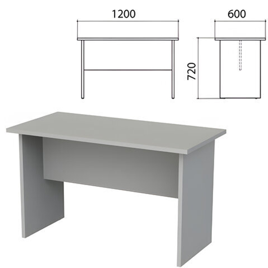 Стол приставной "Этюд", 1200х600х720, серый, 400049-03