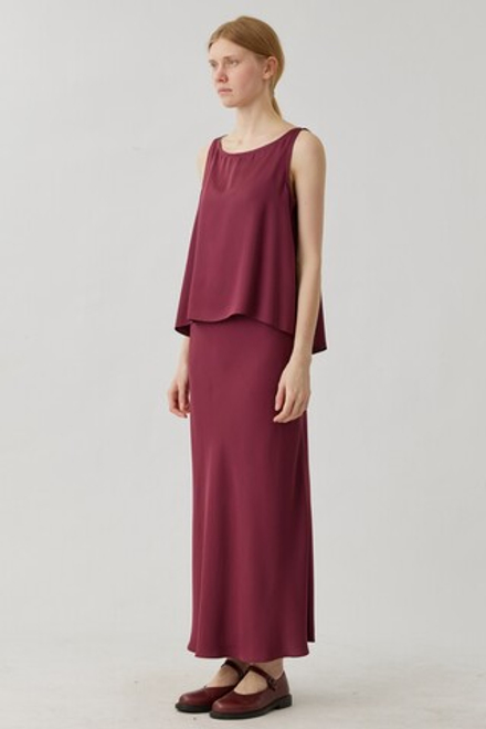 Юбка макси из бордовой вискозы