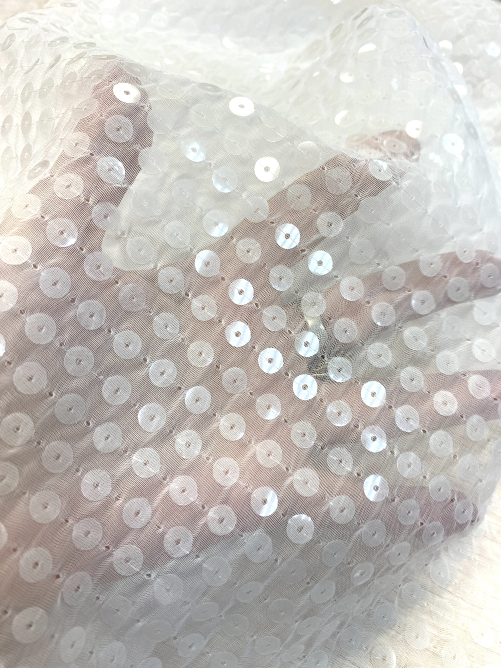 Ткань пайетки на вуали (Италия) 100% п/э ш-110см 1 м