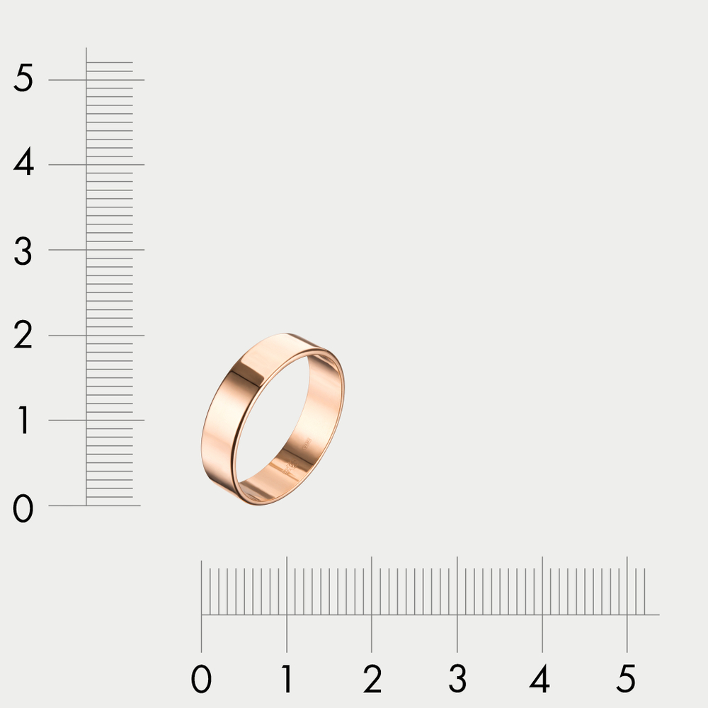 Кольцо обручальное из розового золота 585 пробы без вставок (арт. 225000)