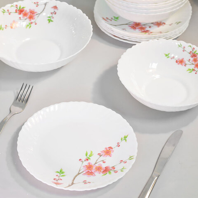 Столовый набор 13 предметов "Флора", стеклокерамика, Jewel 6933