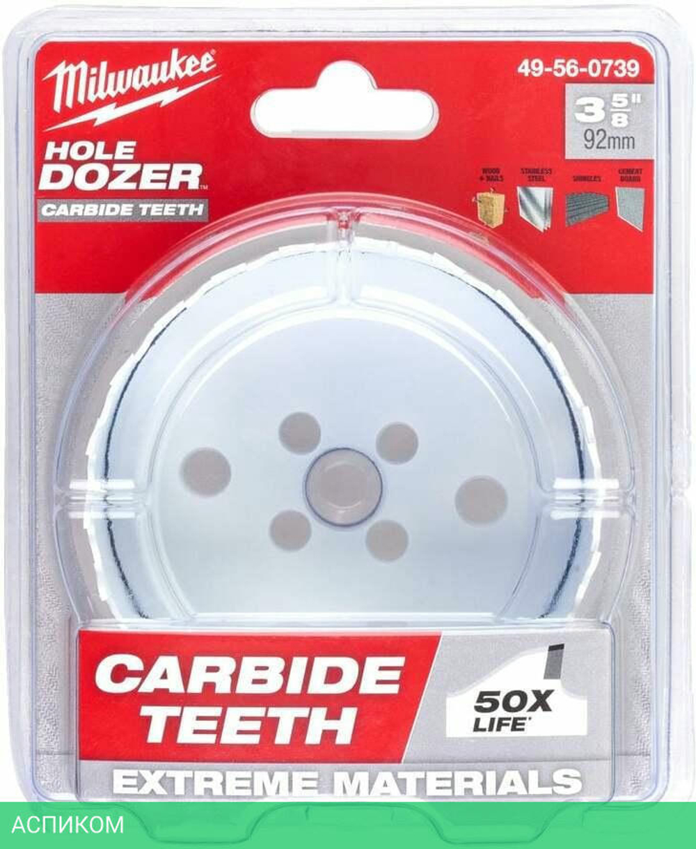 Коронка Milwaukee Hole Dozer Carbide 92мм (49560739)