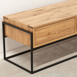 Тумба под телевизор, 163х45х45, G+K, напольная, в прихожую, с полками, из массива дуба, MAKOSA