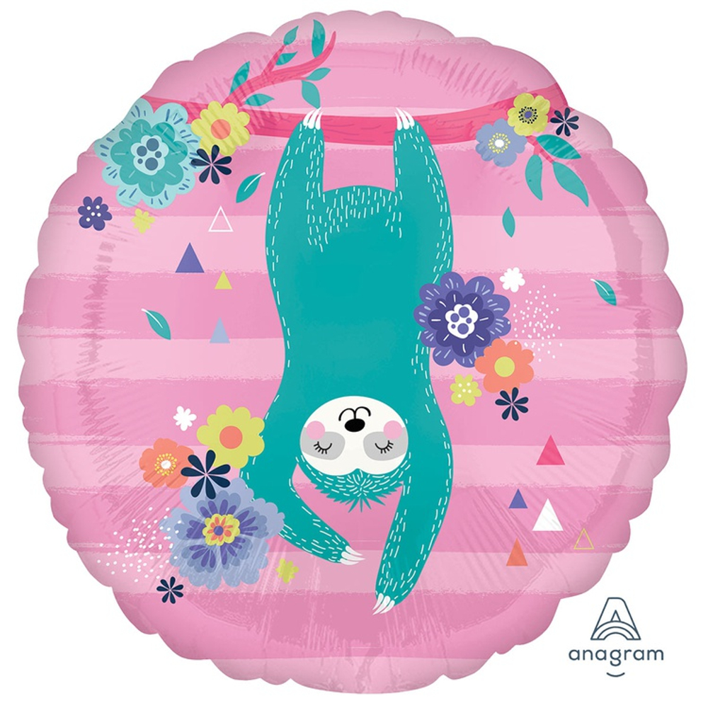 Шар Фольгированный Ленивец (Розовый)