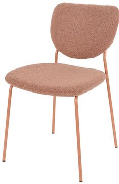 Стул обеденный Gigi коричневый букле розовые ножки