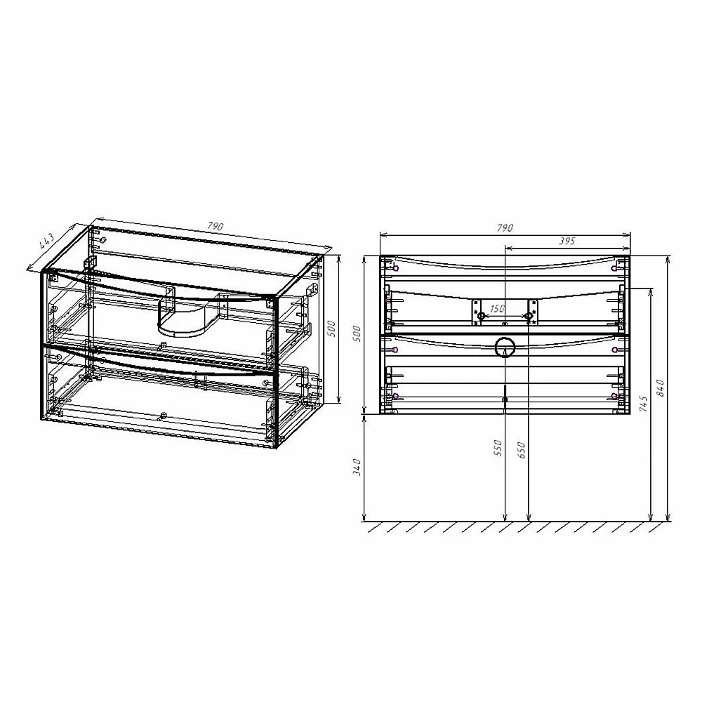 Тумба с раковиной Vincea Mia 800 G.White
