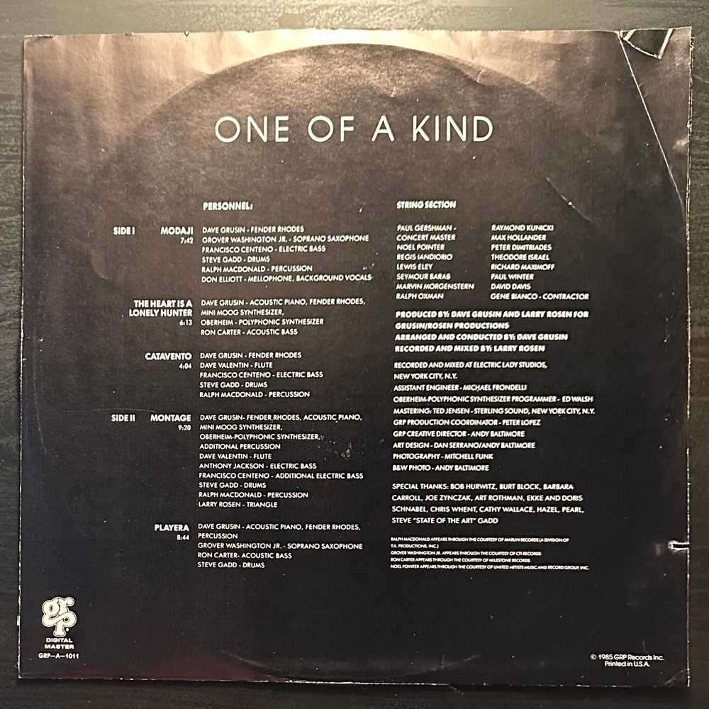 Dave Grusin - One Of A Kind (США 1980г.)