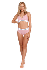 Мягкий и удобный бюстгальтер-топ из хлопка (Размер: L) (Цвет: розовый)