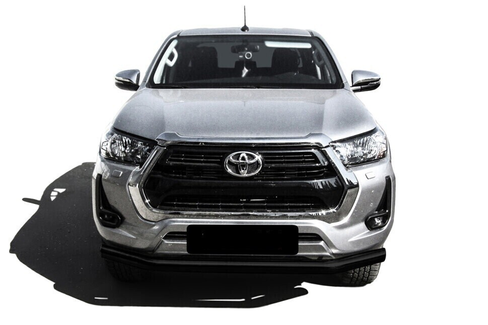 Защита переднего бампера Toyota Hilux (2020-2023) d76 черная