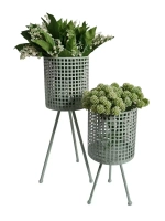 Кашпо металлическое на ножках 32*16 см