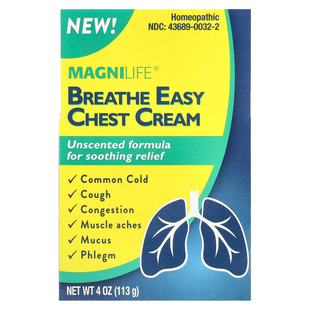 MagniLife, Breathe Easy, крем для груди, без запаха, 113 г (4 унции)