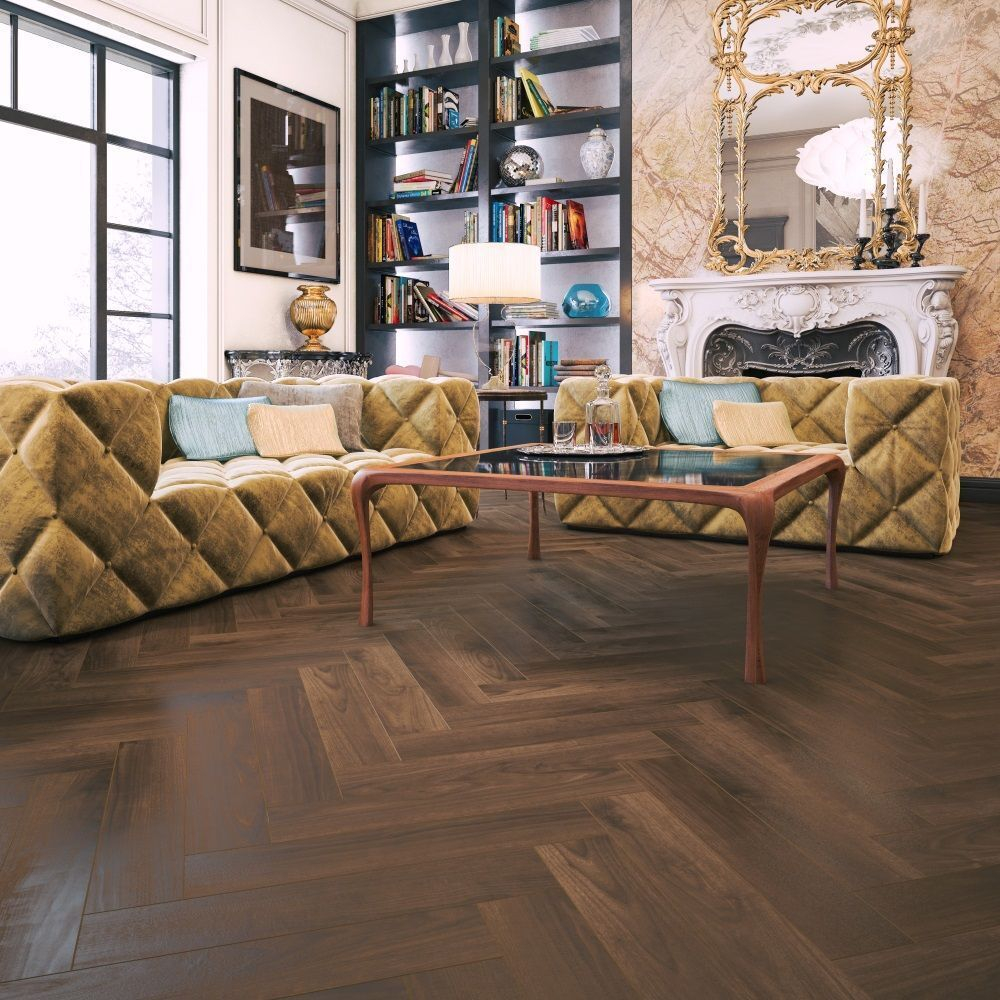 Кварцвиниловая плитка Primavera Herringbone 3290 Орех Американский Браш