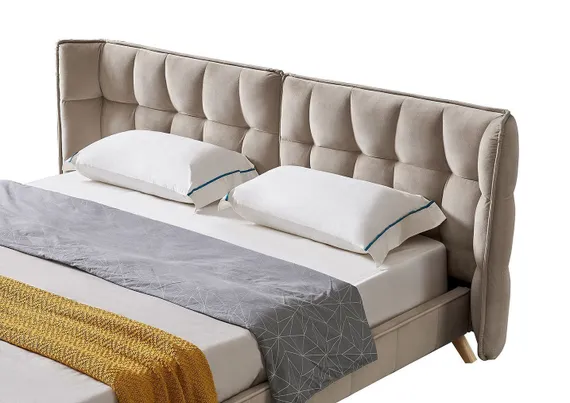 Кровать с мягким изголовьем Husk бежевая | Купить в Hallberg.ru