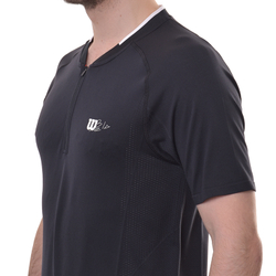 Теннисное поло Wilson Players Seamless Zip Henley 2.0 - black