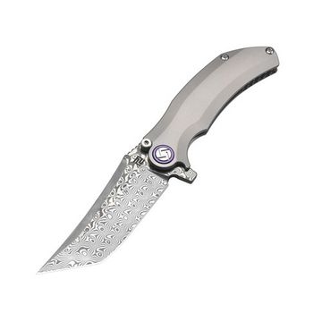 Складной нож Artisan Cutlery TACIT 1838GD-GY из стали Damascus, рукоять титан