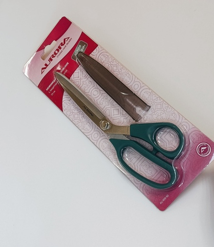 Ножницы серии "Профи" Aurora портновские профессиональные с защитным колпачком, 23см