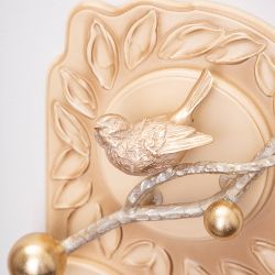 Полка-ключница Терра Бранч Айвори Мраморное Золото