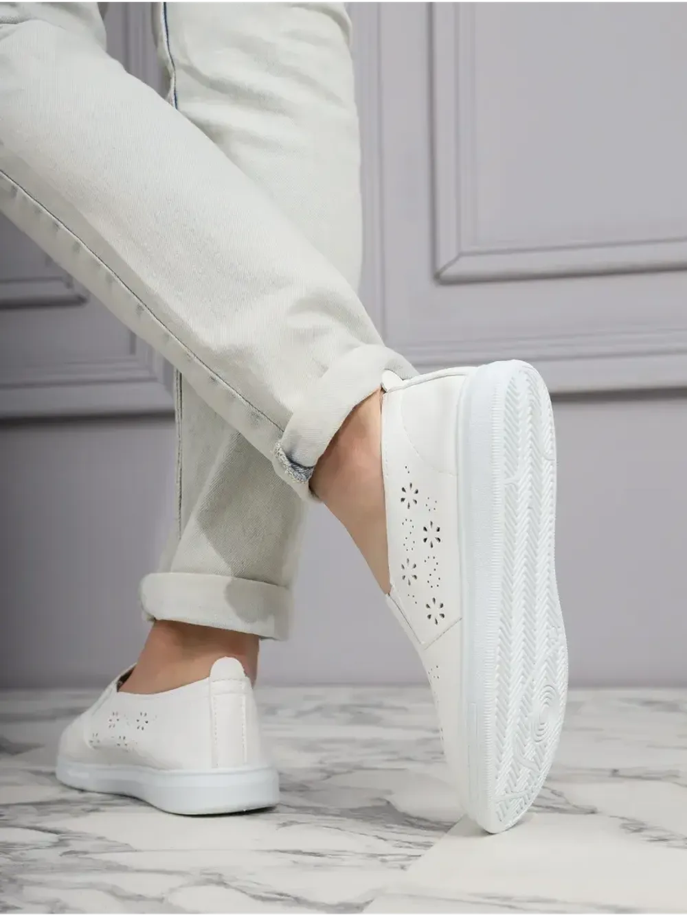 Мокасины летние с перфорацией