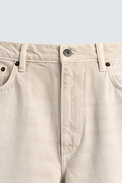 ZARA ДЖИНСЫ BAGGY FIT, ЭКРЮ
