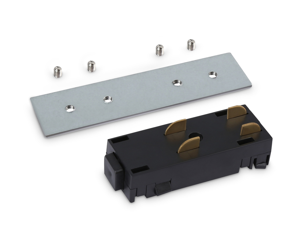 Коннектор питания прямой с соединителем для шинопровода Magnetic 220V GL1106 BK черный 68*28.5*18