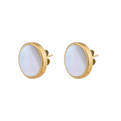 Серьги-пусеты Fiore Luna SHELL WHITE AE01734-3 BW/G