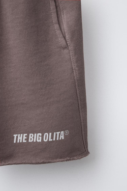 ZARA ШОРТЫ ИЗ МЯГКОЙ ТКАНИ С ЛОГОТИПОМ, БЛЕДНО-ЛИЛОВЫЙ