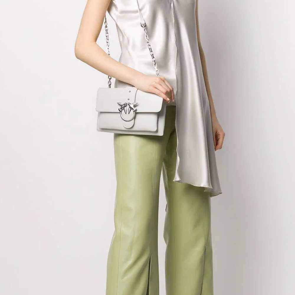 Сумка Pinko Asuka Logo Cowhide Shoulder Bag Mini Women's White, 1P21M2-Y65Z-I09