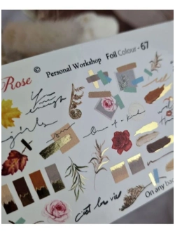 Lucky Rose Слайдеры наклейки для длинных ногтей Foil 067