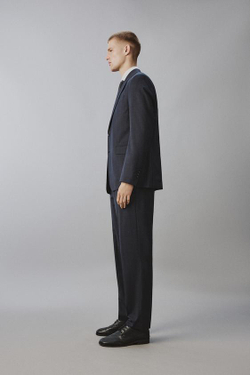 ZARA КОСТЮМНЫЕ БРЮКИ REGULAR FIT В КЛЕТКУ, МОРСКОЙ ТЕМНО-СИНИЙ