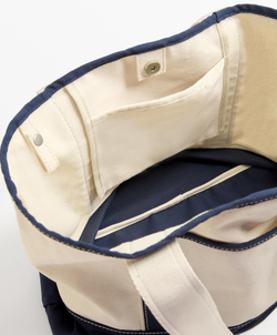 Oysho Сумка-шоппер из холста, бежево-синий