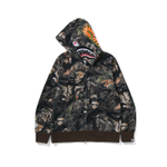 A Bathing Ape Bathing Ape Tree Edge Camo Shark Zip Up Худи коричневый
